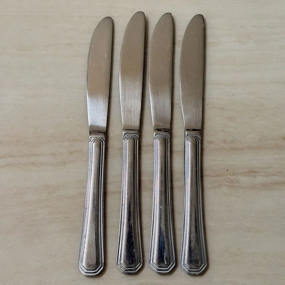 20pc Hampton Silversmiths Flatware Set for 4 Stainless Outline Edge HSV188